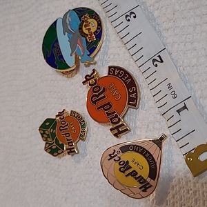 Hard Rock Cafe Pins Lot of 4 Auckland, Earth Day, Las Vegas Collection Hat Lapel